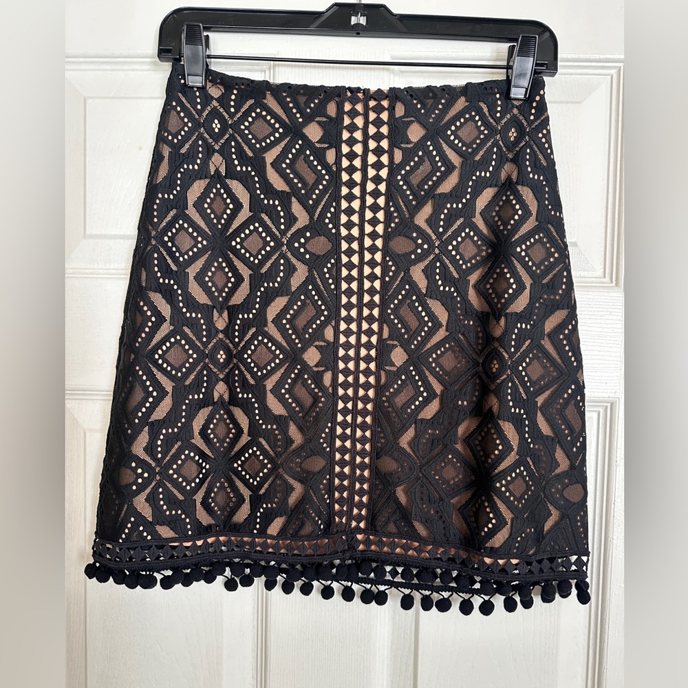 NWT Black Mini Skirt with Geometric Cutout by For Love & Lemons